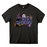 Asphalt Stay Spooky With Black Cat Heavy Core Tee - LillyAllenDesigns
