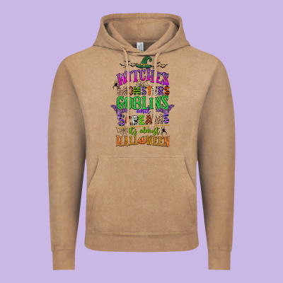 Witches Monsters Goblins And Screams Its Almost Halloween Vintage Hoodie Designed By Cowgirlartshop