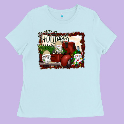 Happy Holidays Gnomes Christmas Truck Ladies Tee Designed By Bettercallsaul