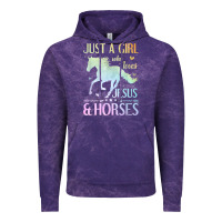 Cloud Purple Jesus And Horses, Horse Gifts For Girls, Women Vintage Hoodie - minhPixels