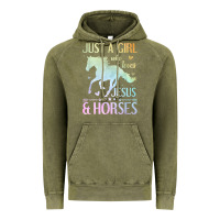 Vintage Olive Jesus And Horses, Horse Gifts For Girls, Women Vintage Hoodie - minhPixels