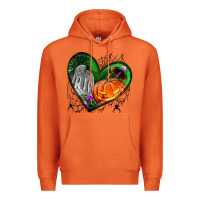 Carrot halloween heart with pumpkin Premium Hoodie - BundleAndBundleShop