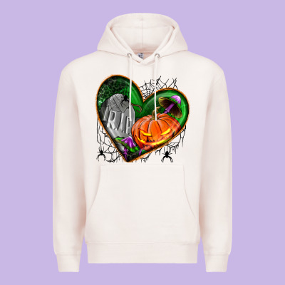 Halloween Heart With Pumpkin Premium Hoodie Designed By Bundleandbundleshop