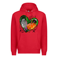 Red halloween heart with pumpkin Premium Hoodie - BundleAndBundleShop