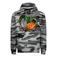 Slate Camo halloween heart with pumpkin Premium Hoodie - BundleAndBundleShop