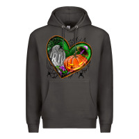 Smoke halloween heart with pumpkin Premium Hoodie - BundleAndBundleShop