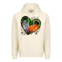 Tofu halloween heart with pumpkin Premium Hoodie - BundleAndBundleShop