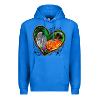 True Royal halloween heart with pumpkin Premium Hoodie - BundleAndBundleShop