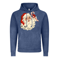 Vintage Denim santa vintage face Vintage Hoodie - minhPixels