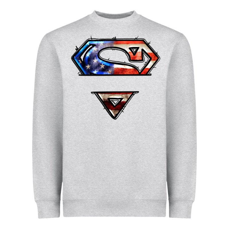 Super American Flag Logo Heavyweight Sweatshirt by LillyAllenDesigns | Teevron