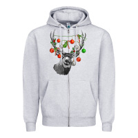 Heather Grey Mule deer with Zipper Hoodie - LillyAllenDesigns