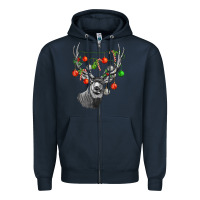 Navy Mule deer with Zipper Hoodie - LillyAllenDesigns