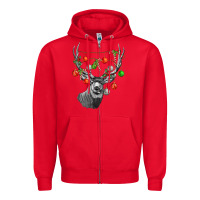 Red Mule deer with Zipper Hoodie - LillyAllenDesigns