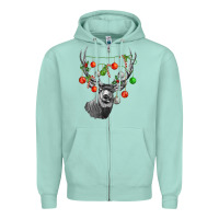 Seafoam Mule deer with Zipper Hoodie - LillyAllenDesigns
