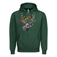 Sports Green Mule deer with Zipper Hoodie - LillyAllenDesigns