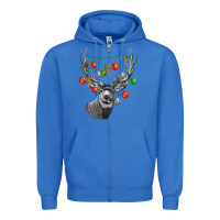 True Royal Mule deer with Zipper Hoodie - LillyAllenDesigns