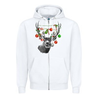 White Mule deer with Zipper Hoodie - LillyAllenDesigns