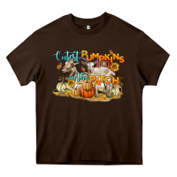 Chocolate Brown cutest pumpkins in the patch Heavy Core Tee - LillyAllenDesigns