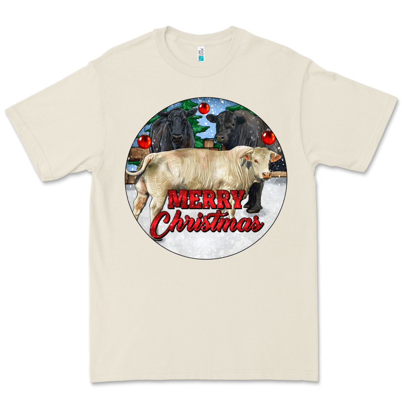 Merry Christmas Charolais Bull Premium Tee by RanaPortraitStore | Teevron