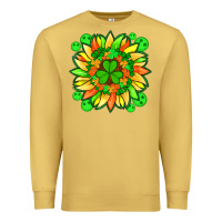 Antique Gold sunflower with st patricks smiley face and shamrock with glitter Premium Sweatshirt - Artiststas