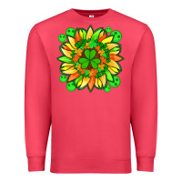 Cardinal sunflower with st patricks smiley face and shamrock with glitter Premium Sweatshirt - Artiststas