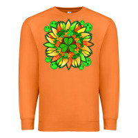 Carrot sunflower with st patricks smiley face and shamrock with glitter Premium Sweatshirt - Artiststas