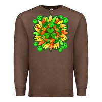 Chestnut sunflower with st patricks smiley face and shamrock with glitter Premium Sweatshirt - Artiststas