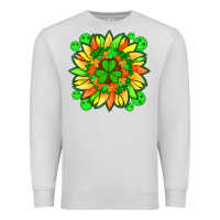 Dove Grey sunflower with st patricks smiley face and shamrock with glitter Premium Sweatshirt - Artiststas