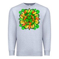 Heather Grey sunflower with st patricks smiley face and shamrock with glitter Premium Sweatshirt - Artiststas