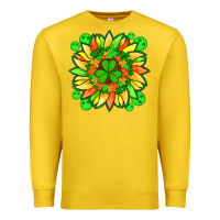 Lemon sunflower with st patricks smiley face and shamrock with glitter Premium Sweatshirt - Artiststas