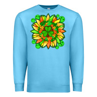Ocean Blue sunflower with st patricks smiley face and shamrock with glitter Premium Sweatshirt - Artiststas