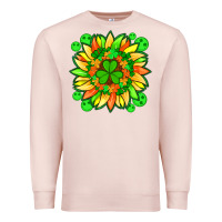 Pale Pink sunflower with st patricks smiley face and shamrock with glitter Premium Sweatshirt - Artiststas