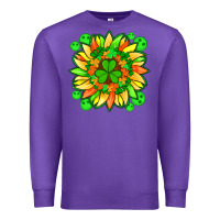 Purple sunflower with st patricks smiley face and shamrock with glitter Premium Sweatshirt - Artiststas