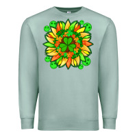Seafoam sunflower with st patricks smiley face and shamrock with glitter Premium Sweatshirt - Artiststas