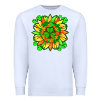White sunflower with st patricks smiley face and shamrock with glitter Premium Sweatshirt - Artiststas