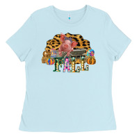 Baby Blue Fall Scene Pumpkin Watercolor Pig Wagon Serape Cheetah Ladies Tee - Bettercallsaul