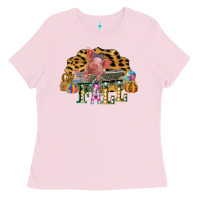 Bubblegum Pink Fall Scene Pumpkin Watercolor Pig Wagon Serape Cheetah Ladies Tee - Bettercallsaul