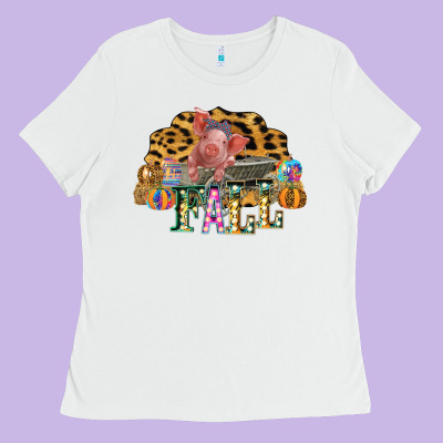Fall Scene Pumpkin Watercolor Pig Wagon Serape Cheetah Ladies Tee Designed By Bettercallsaul