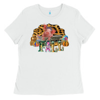 White Fall Scene Pumpkin Watercolor Pig Wagon Serape Cheetah Ladies Tee - Bettercallsaul