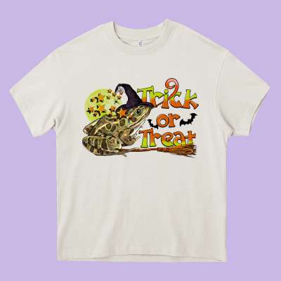 Trick Or Treat With Frog Heavy Core Tee Designed By Lillyallendesigns