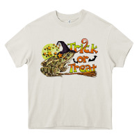 Cream Trick Or Treat With Frog Heavy Core Tee - LillyAllenDesigns