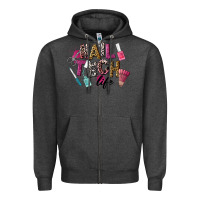 Charcoal Heather Nail Tech Life Zipper Hoodie - LillyAllenDesigns