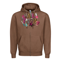 Chestnut Nail Tech Life Zipper Hoodie - LillyAllenDesigns