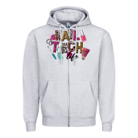 Heather Grey Nail Tech Life Zipper Hoodie - LillyAllenDesigns