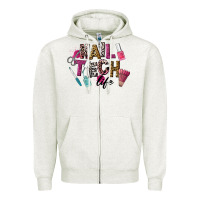 Oatmeal Heather Nail Tech Life Zipper Hoodie - LillyAllenDesigns