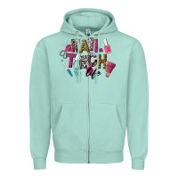 Seafoam Nail Tech Life Zipper Hoodie - LillyAllenDesigns