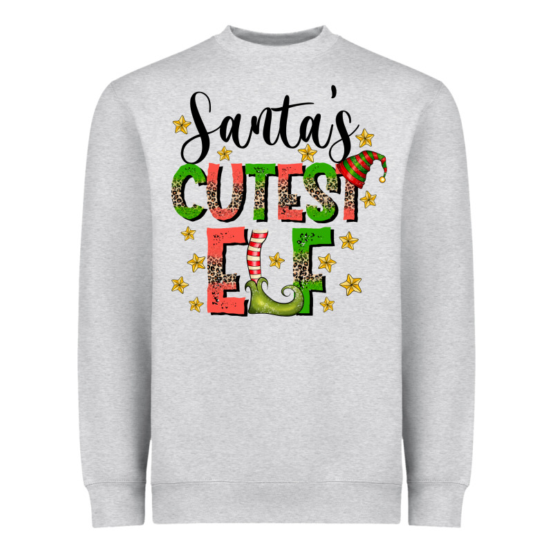 Santas Cutest Elf Heavyweight Sweatshirt by CowhideDigitalArt | Teevron