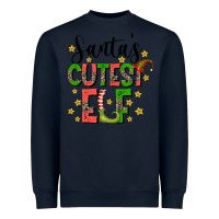 Navy santas cutest elf Heavyweight Sweatshirt - CowhideDigitalArt