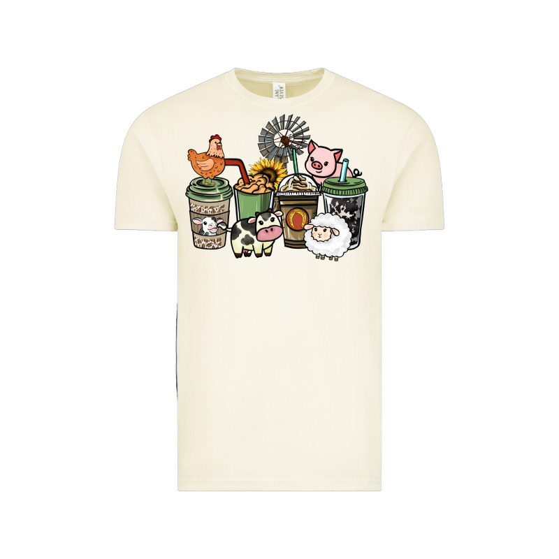 Farm Animal Coffee Cups Vintage Tee by HowdyJamesFarm | Teevron