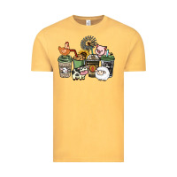 Vintage Mustard Farm animal coffee cups Vintage Tee - HowdyJamesFarm